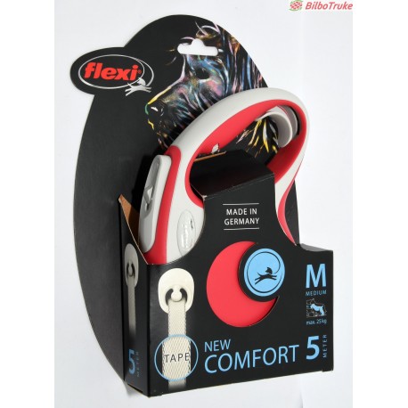 CORREA PARA PERROS EXTENSIBLE FLEXI NEW COMFORT 5M ROSA