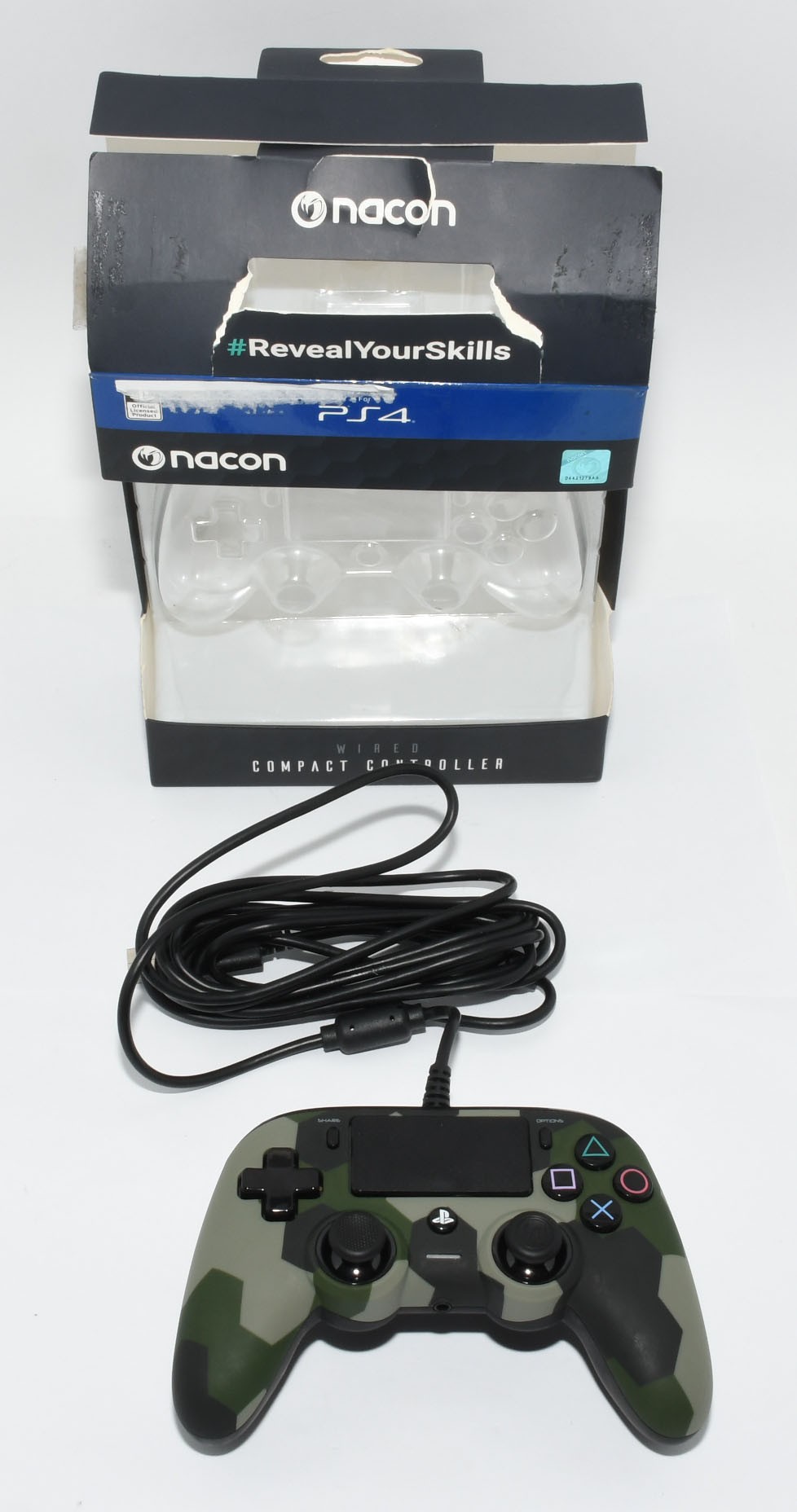 Mando Nacon Compact Controller Wired con Cable PS4 - Gris