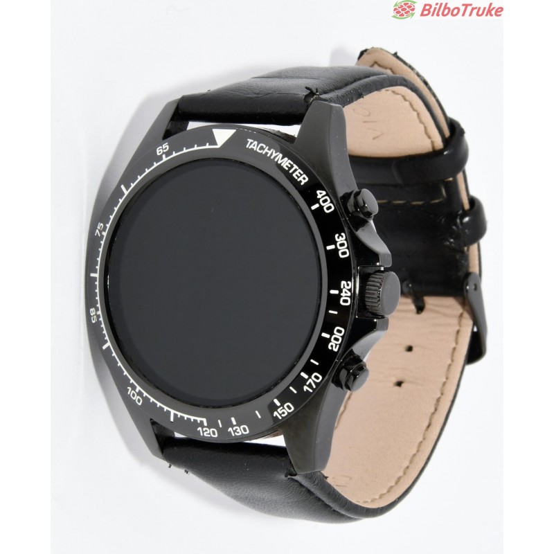 Smart watch r9 sale black metal leather bracelet