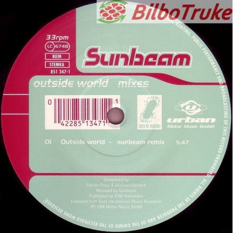 VINILO SUNBEAM - OUTSIDE WORLD MIXES (12")