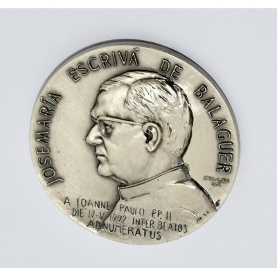 MEDALLA CANONIZACION ESCRIVA DE BALAGUER DE PLATA