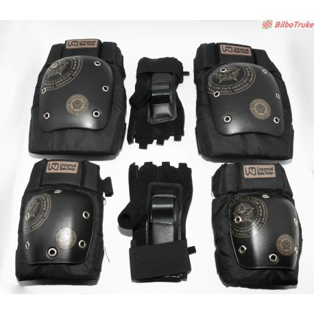 PACK CODERAS, MUÑEQUERAS Y RODILLERAS UNIVERSAL SKATE DESIGN