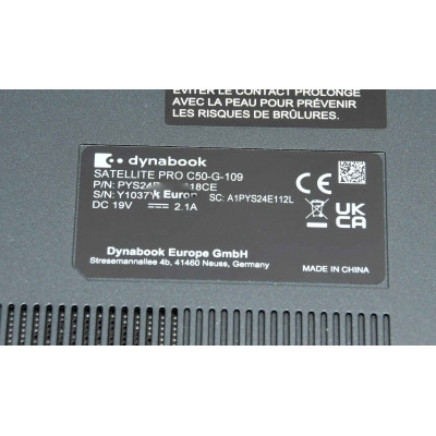 TOSHIBA DYNABOOK SATELLITE PRO C50-G-109 / i5-10120U 1.6GHz / 250GB SSD / 8GB RAM